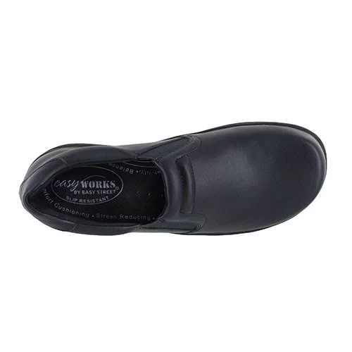 Easy Works by Easy Street Bind Work Shoes 5 M Blue Mosaic Patent