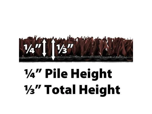House Home & More Outdoor Artificial Turf with Marine Backing – Coffee Brown 6 Feet x 40 Feet – Spectrum Series .25 inch Pil