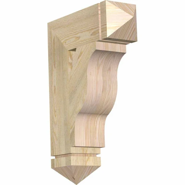 Ekena Millwork 6x22W x 20x22D x 28x22H Funston Arts & Crafts Rough Sawn BRACKET, Douglas Fir