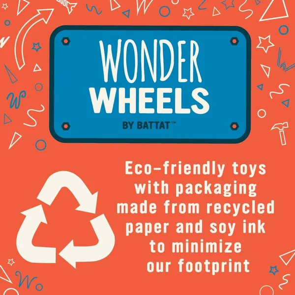 Wonder Wheels by Battat – 4 x 4 – Blue Off-Road Toy Truck with Spare Tire & Detailed Engine for Toddlers Age 1 & Up – 10