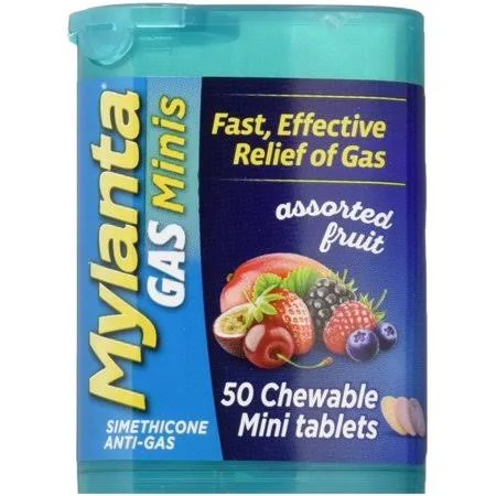 Mylanta GAS Chewable Mini Tablets, Assorted Fruit 50 ea (Pack of 6)
