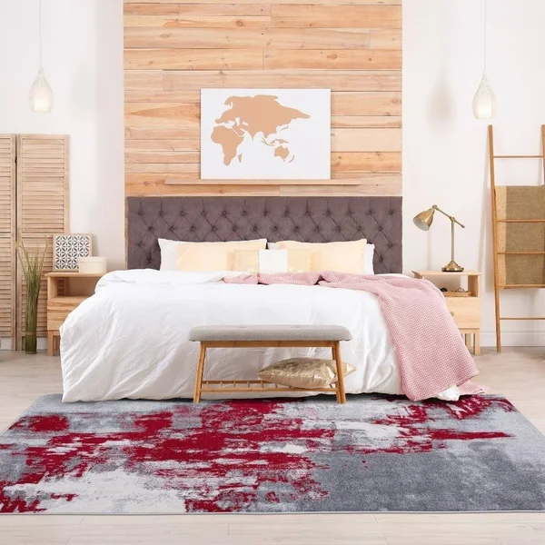 Luxe Weavers Nuvola Collection Red 9x12 Abstract Area Rug