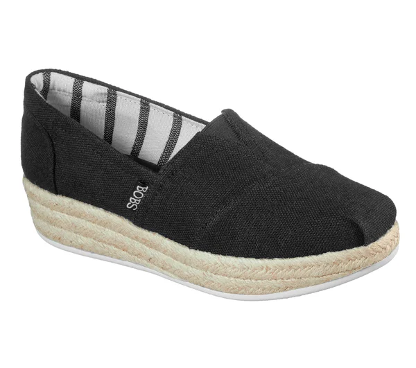 Skechers Women's Bobs Highlights 2.0 Fairy Duster Espadrille, Black