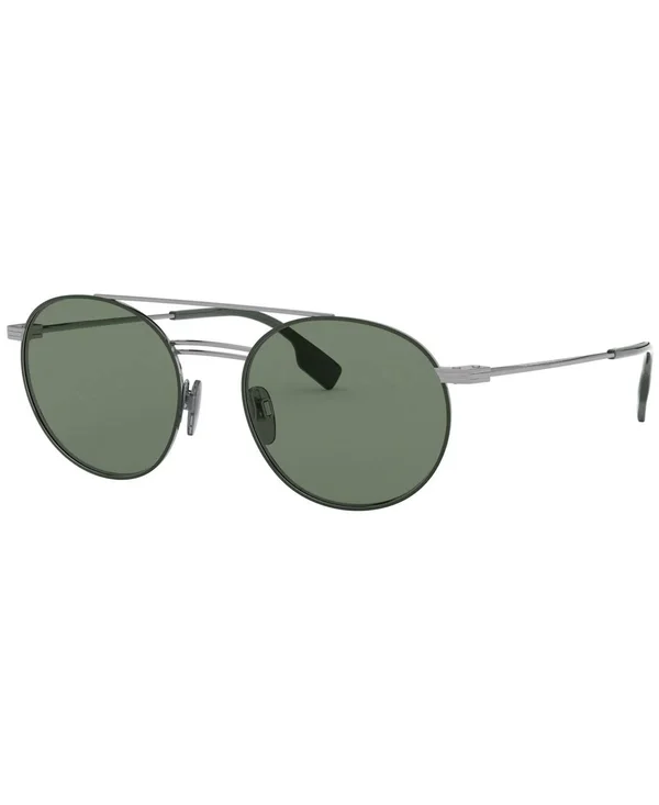 Burberry BE3109 Sunglasses, 53-19-145, 100371 Gunmetal/Matte Green