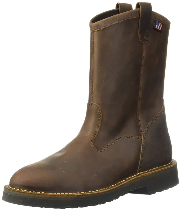 Danner Men's Bull Run Wellington 11 in. Round Toe St Boot Brown 11