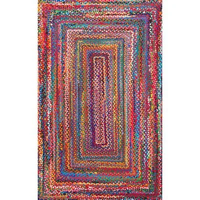 Waterford Handmade Braided Cotton Multicolor Area Rug Zipcode Design? Rug Size: Rectangle 12& x 15&
