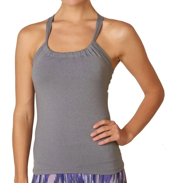 Women's Prana Quinn Chakara Top, Heather Grey
