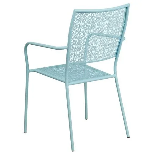 Flash Furniture Indoor-Outdoor Steel Patio Arm Chair with Square Back