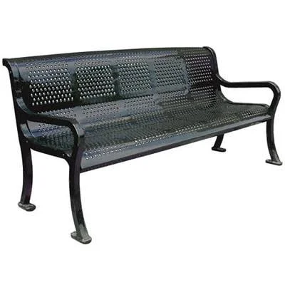 Roll Formed Steel Park Bench Leisure Craft Size: 48x22 W - Color: Blue