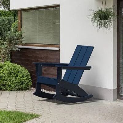 POLYWOOD Modern Adirondack Rocking Chair Sol 72 Outdoor Frame Color: Slate Gray