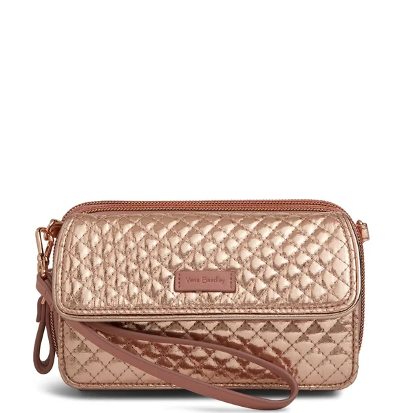Vera Bradley Iconic RFID All in One Crossbody Rose Gold Shimmer