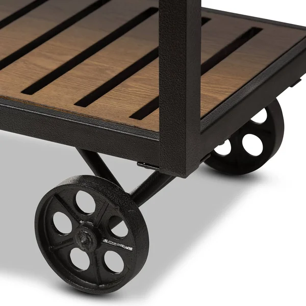 Carbon Loft Berliner Industrial Black/ Brown Cart (Brown - Metal/Wood)