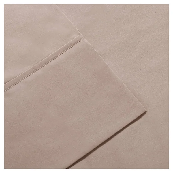 Madison Park 600-Thread Count Pima Solid Cotton Sheet Set - Sand Stone