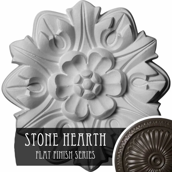 7 5/8x22OD x 1x22P Emery Leaf Ceiling Medallion - Hand-Painted Stone Hearth
