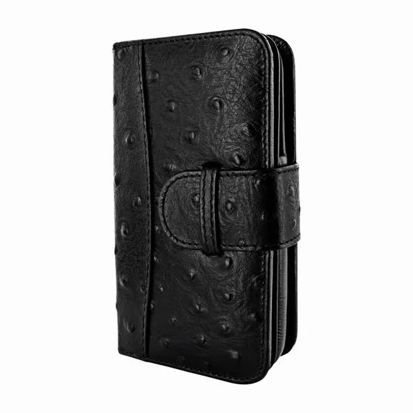Apple iPhone 6 - 6S, 7 Piel Frama 678 Black Ostrich Leather Wallet