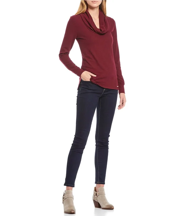 Michael Michael Kors Waffle Knit Cowl Neck Long Sleeve Top - XL