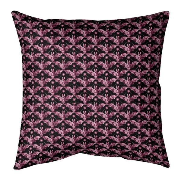 Porch & den Yarrow Floral Bats Throw Pillow - 18 x 18 - Teal - Faux Suede