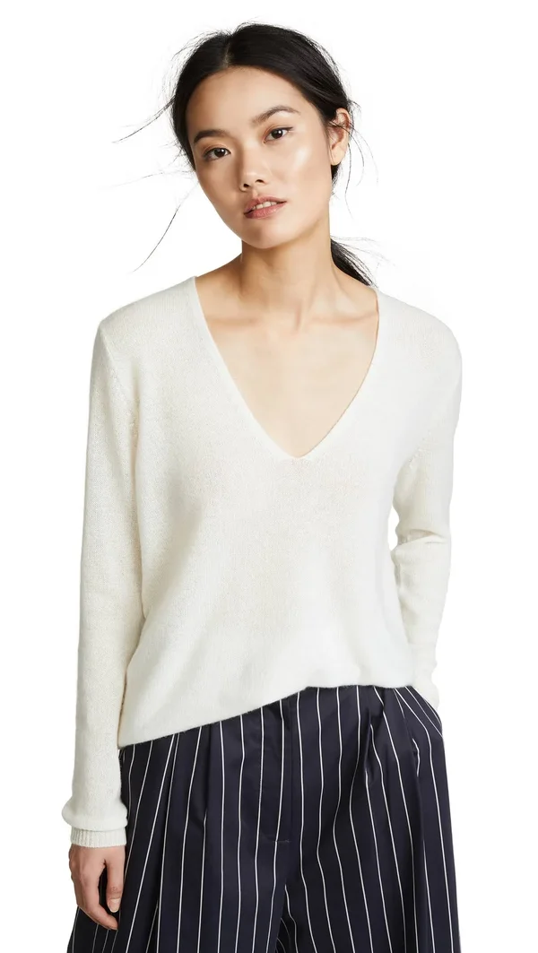 Theory Adrianna Cashmere Sweater Ivory P