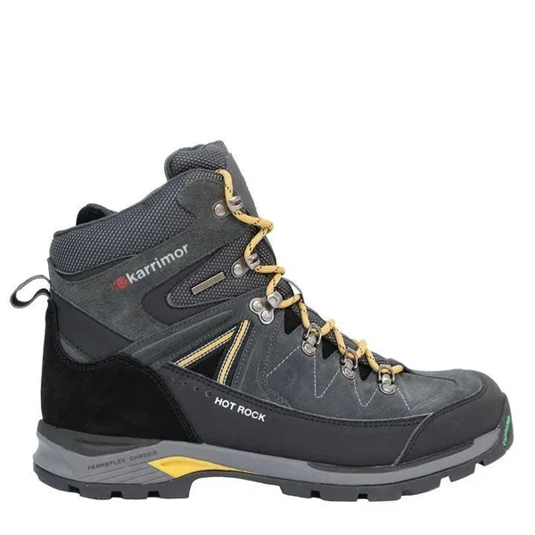 Karrimor Hot Rock Mens Walking Boots - Size 9.5 (44), Charcoal/Yellow