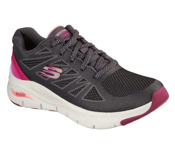Skechers Arch Fit - She&s Effortless Charcoal/Pink - Size 9.0