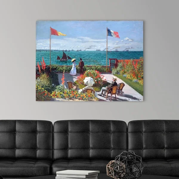 Terrasse at Sainte-Adresse (Terrace At Sainte-Adresse) By Claude Monet, Large Solid-Faced Canvas Wall Art Print, Great Big Can