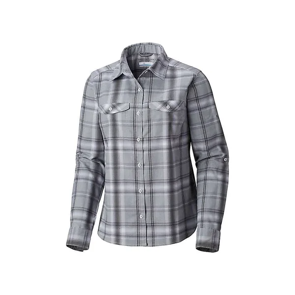Columbia Women's Silver Ridge LS Flannel Shirt - 1x - Crystal Blue Plaid