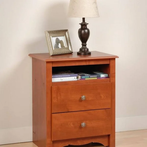 Bowery Hill 2-Drawer Tall Nightstand in Cherry