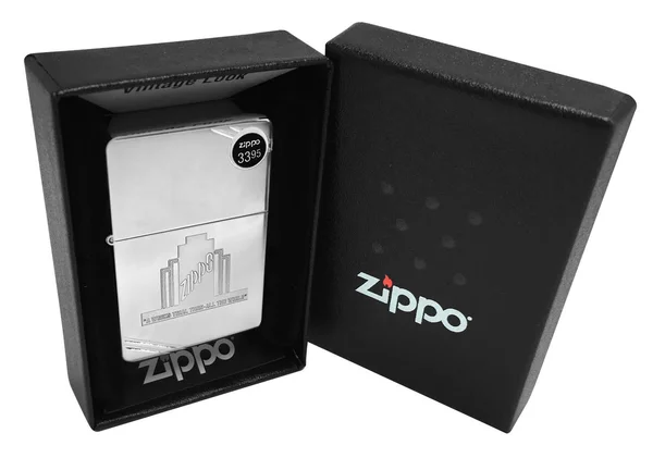 Zippo A Weeks Trial Vintage High Polish Chrome Lighter