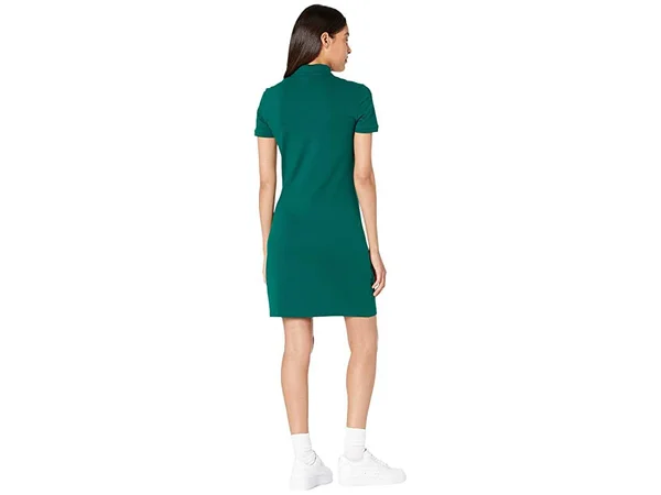 Lacoste Women's Short Sleeve Slim Fit Stretch Pique Polo Dress, Swing, 2