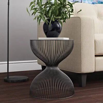 Candace End Table Gold Flamingo Color: Black