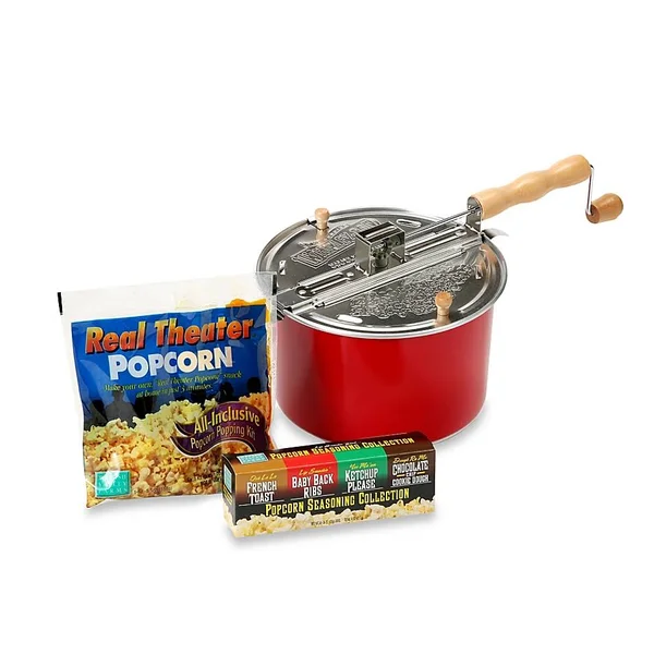 Wabash Valley Farms Stovetop Popper Party Pack with Seasonings Red
