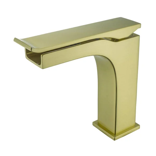 Single Handle Lever Single Hole Bathroom Faucet in Satin Brass