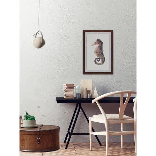Marmont Hill Stiff Seahorse Framed Painting Print