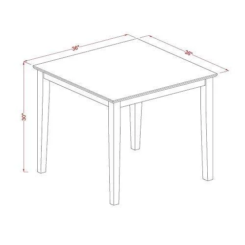East West Furniture OXAN5-OAK-W 5 Piece Kitchen Table-Square Table and 4 Kitchen Chairs