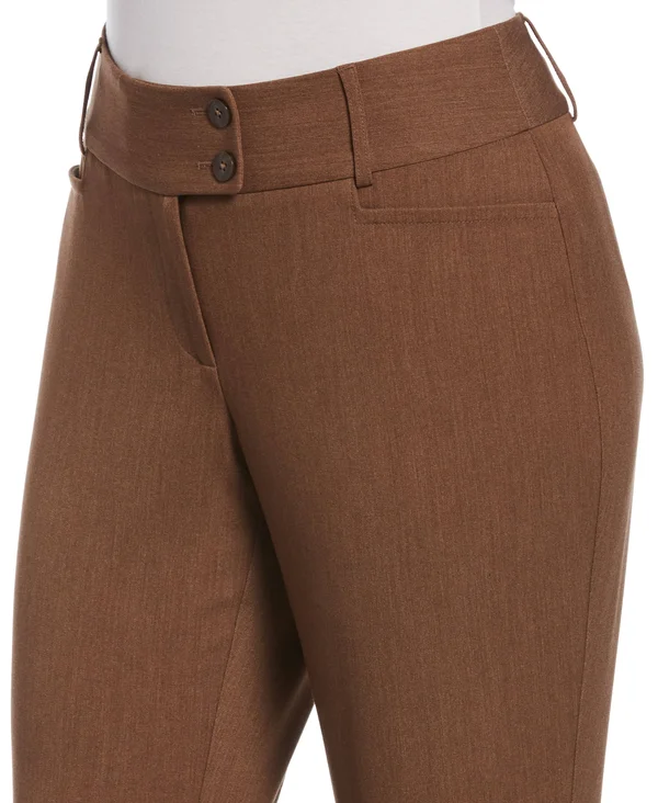 Rafaella Women's Petite Gabardine Bootcut Pants - Curvy Fit, Plus Size in Coffee Melange, Size 6P, Polyester/Rayon/Spandex