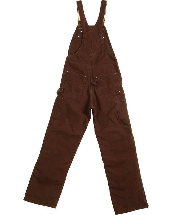 Men's Carhartt Quilt-Lined Sandstone Duck Bib Overall Dark Brown