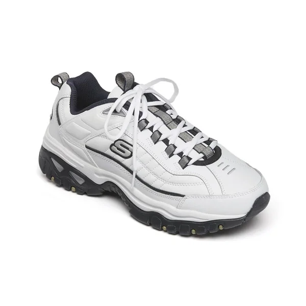 Skechers Men's Energy Afterburn Sneaker - White/Navy Blue, 11.5 M US, Size: Medium