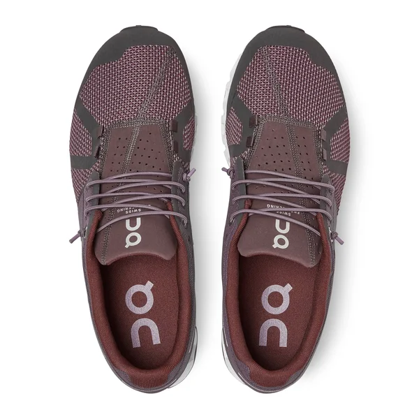 on Cloud Running Shoe Men's, Pebble/Raisin, 7.5