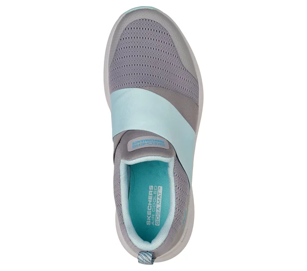 Women's Skechers GOrun Pulse Bold Venture Slip on Running Sneaker - Adult, Size: 9, Gray/Light Blue