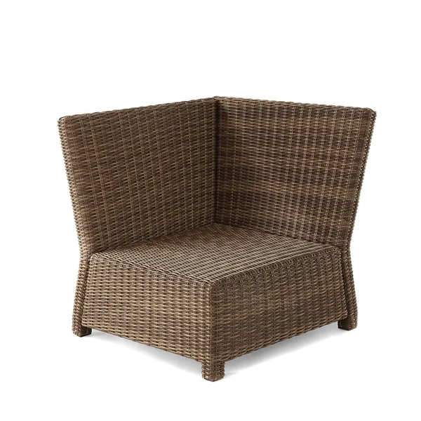 Bradenton Outdoor Wicker Sectional Corner Chair with Sand Cushions - 32.5 x 31.5 x 29 inches