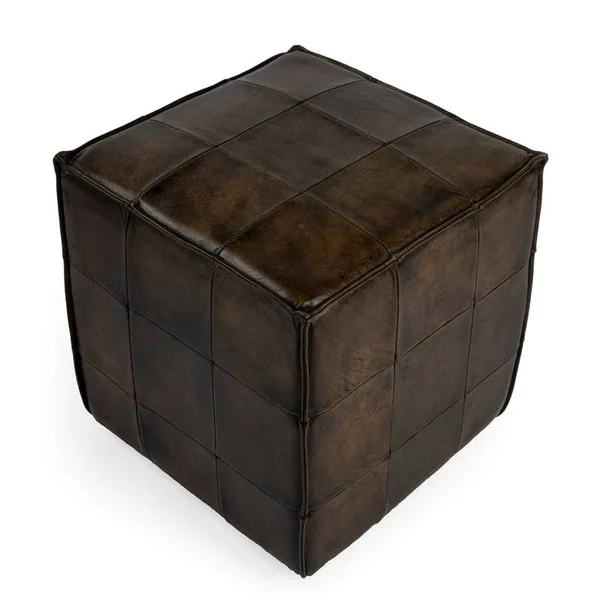 Beaumont Lane Dark Brown Leather Ottoman - BL-4754-2220315