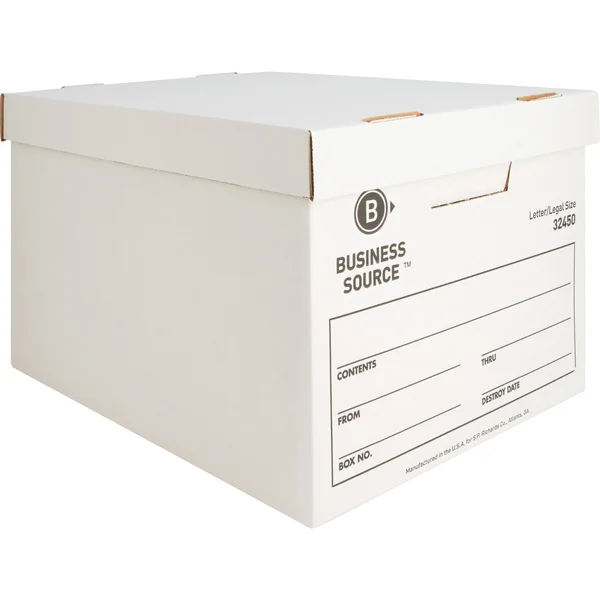 Business Source BSN32450 Medium Duty Storage Box - White