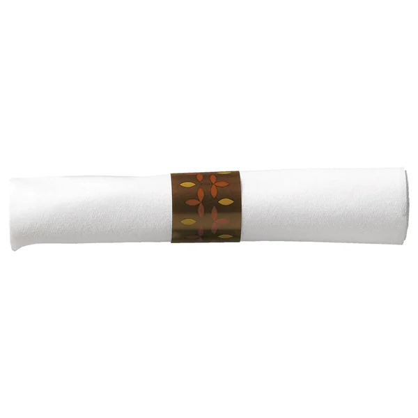 Hoffmaster 119975 CaterWrap 17x22 x 17x22 Pre-Rolled Earthtone Linen-Like White Napkin and Brown Heavy Weight Plastic Cutlery Se