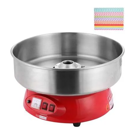 Stainless Steel Electric Commercial Cotton Candy Maker Machine - Red