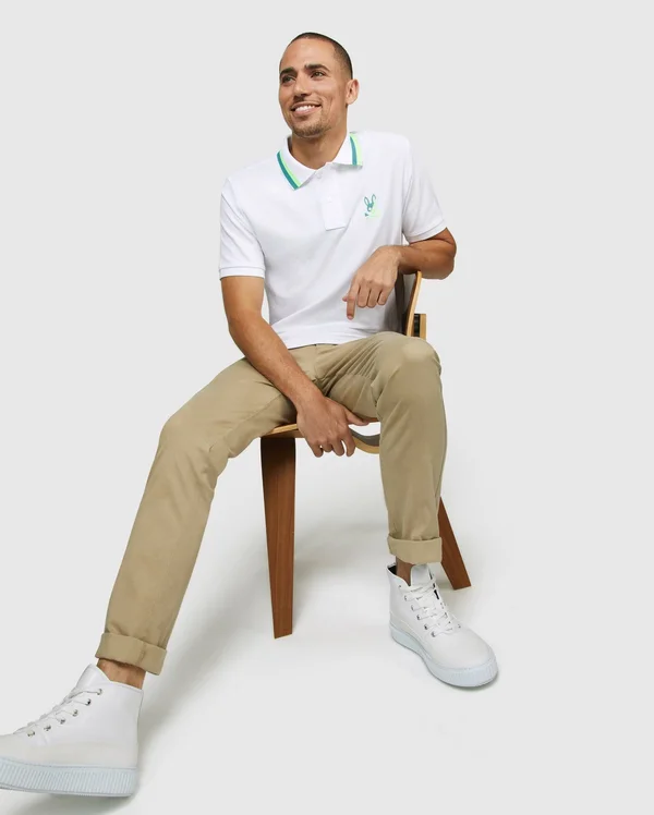 Psycho Bunny Men's Surrey Polo Shirt White 6L