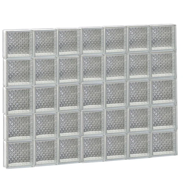 REDI2SET Diamond Pattern Frameless Replacement Glass Block Window (Rough Opening: 46-in x 38-in; Actual: 44.25-in x 36.75-in) 46
