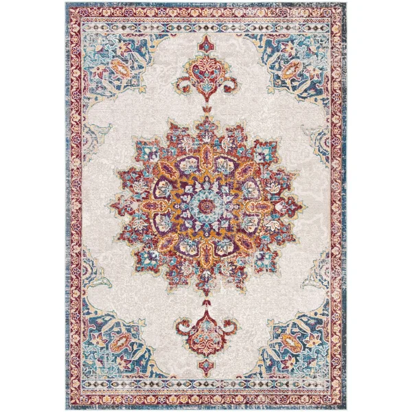Safavieh Aria ARA103A 5&1x22 x 7&6x22 Ivory - Navy Area Rug