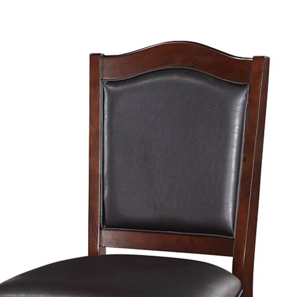 Wooden Armless High Chair Espresso Brown & Black Set of 2