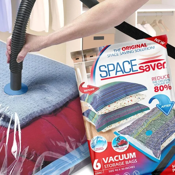 Spacesaver Premium Reusable Vacuum Storage Bags (Jumbo 6 Pack)
