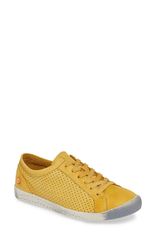 Softinos Yellow Lace-Up Sneakers - Overcube